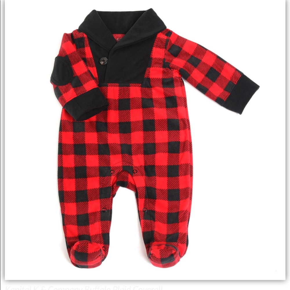 NWT buffalo plaid fleece one piece from Kapital K | 12 months